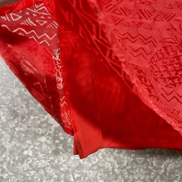 Alfred Dunner Women’s Orange Pineapple Burnout Crop Top - Size 10 - Tropical - Picture 3 of 6